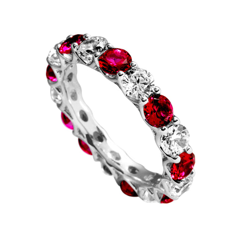 Eternity silver with red and white zirconias