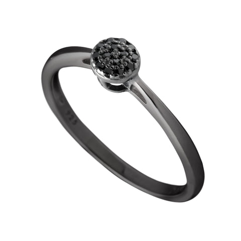 Solitaire black ring