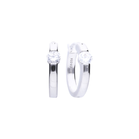 Classic silver earrings with white zirconia