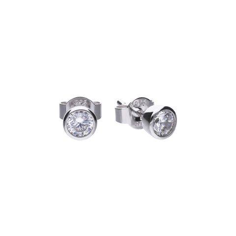 Solitaire stud earrings bezel setting .5qt