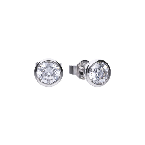 Solitaire stud earrings, bezel setting 1.5qt