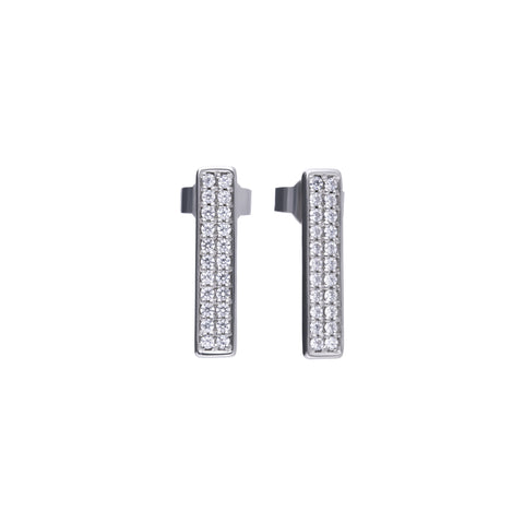 Silver earrings with a bar