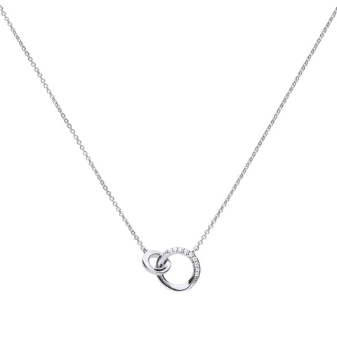 Necklace with small circle entwined with a large circle