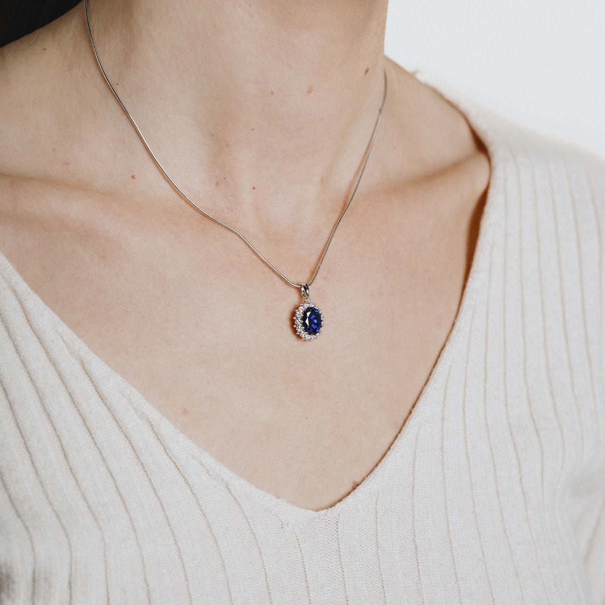 Sapphire sun chain necklace