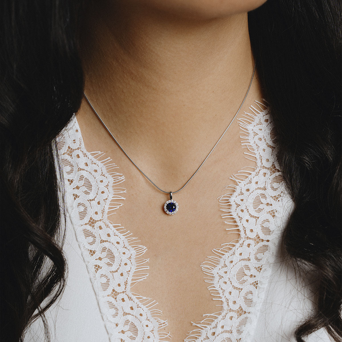 Sapphire chain necklace